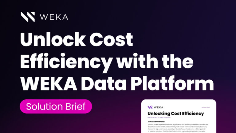 Unlocking Cost Efficiency with the WEKA Data Platform