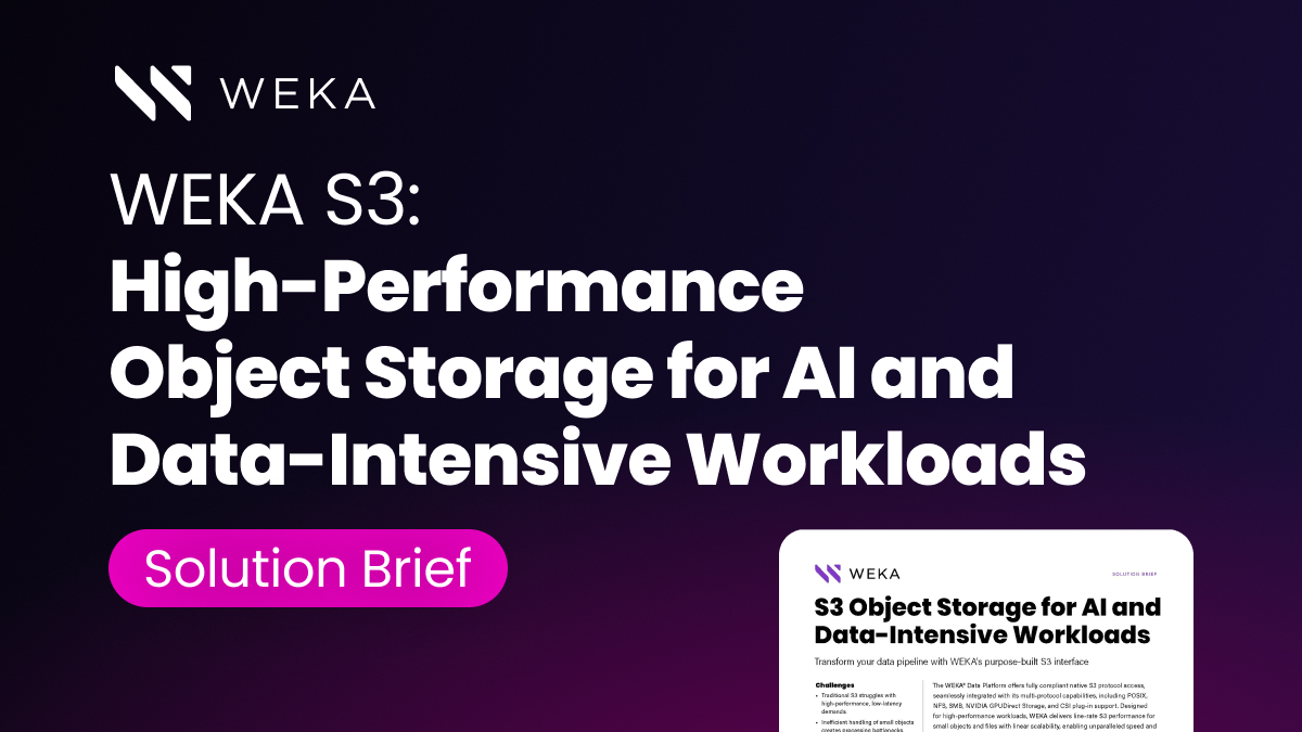 WEKA S3: High-Performance Object Storage for AI and Data-Intensive Workloads